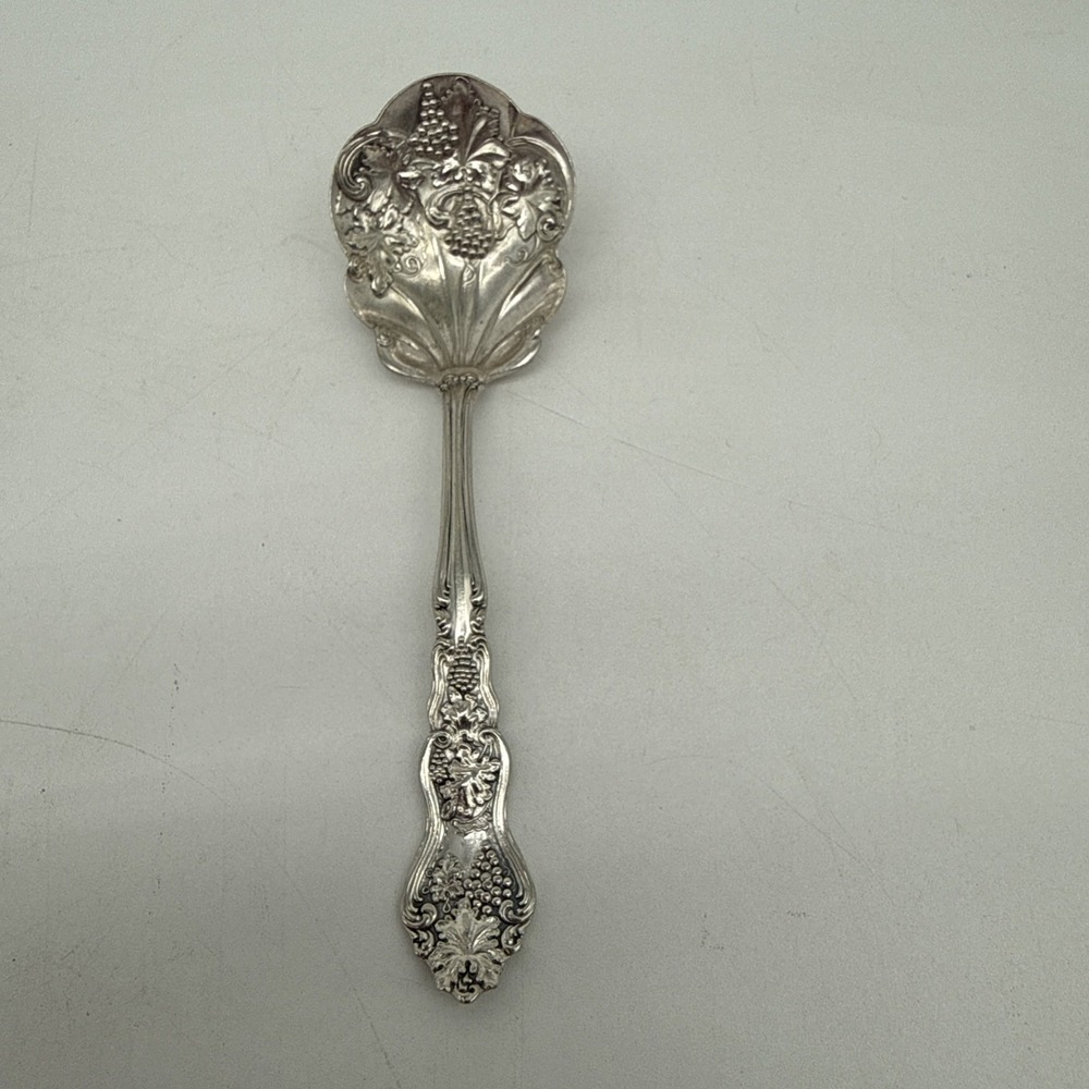 Roger & Bros Grape Pattern Triple Plate Flatware Sugar Spoon Pat.4.10-06